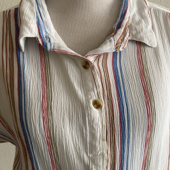 Thread & Supply Multicolor Stripe Twist Front Blouse | Carnival - Picture 3 of 7